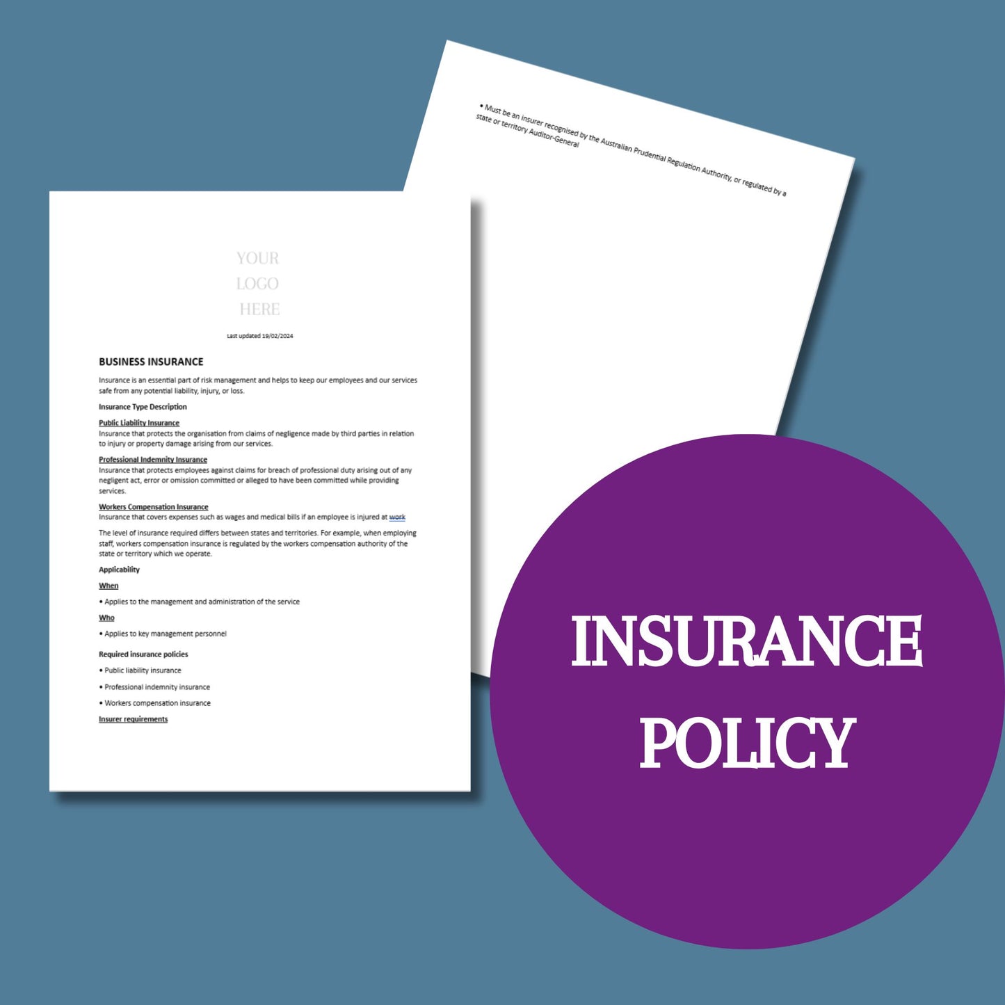 Insurance Policy Template