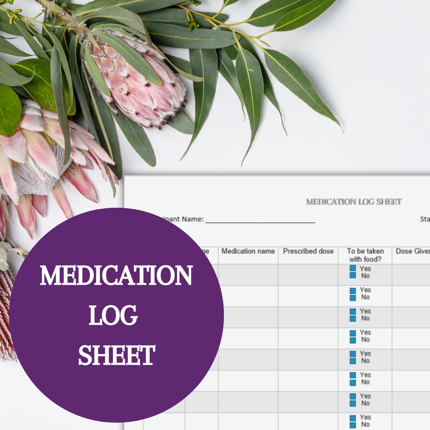 Medication Log Sheet Template - Launchly