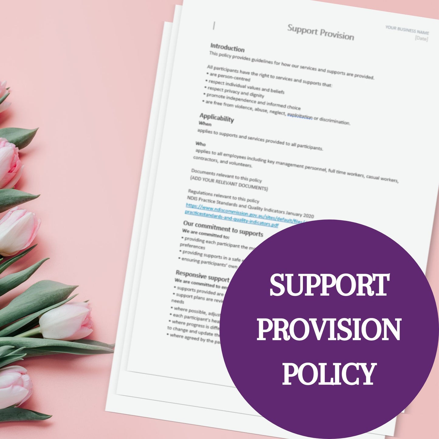 Support Provision Policy Template