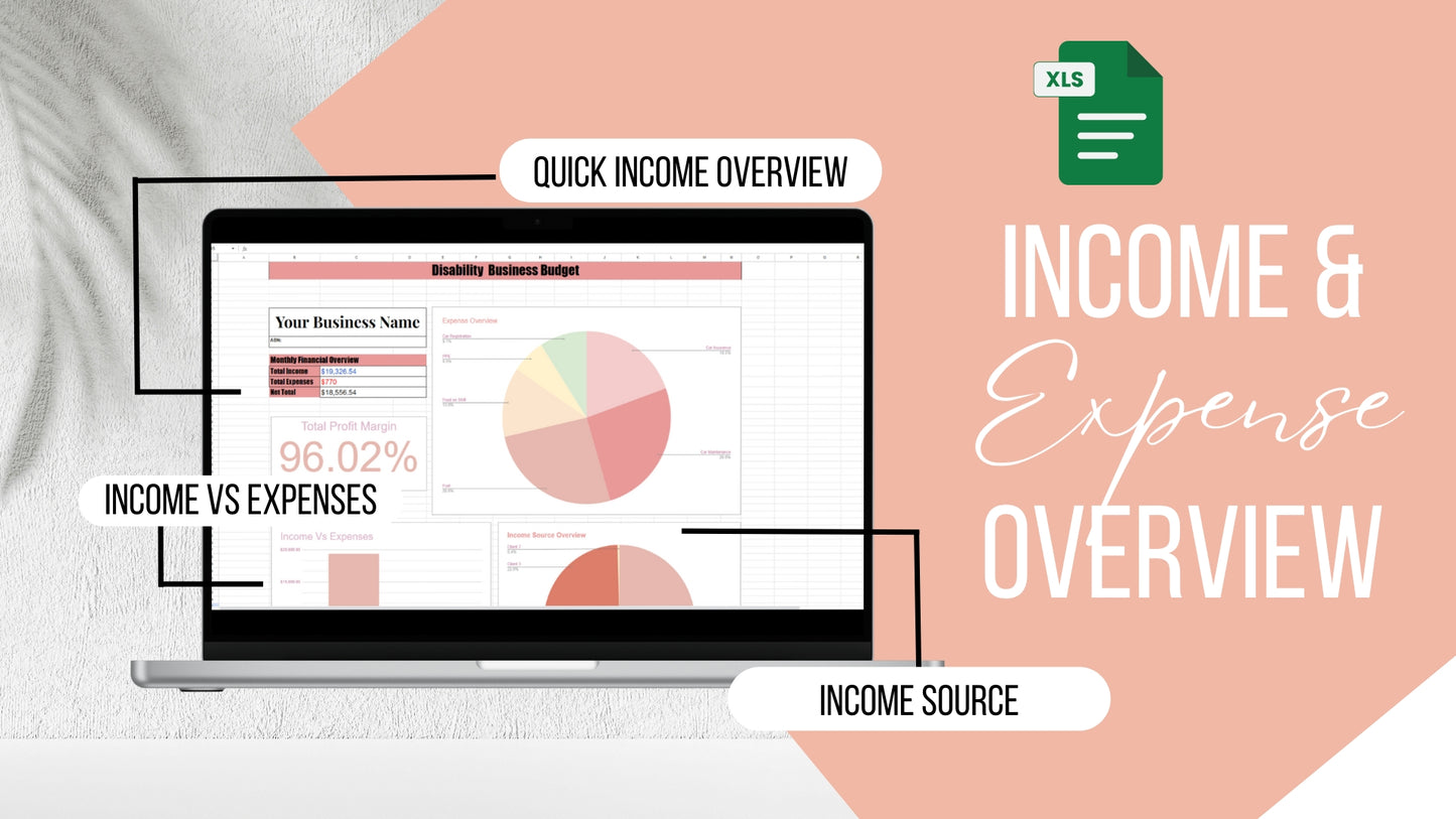 NDIS Sole Trader Client and business bookkeeping google sheet template - Launchly