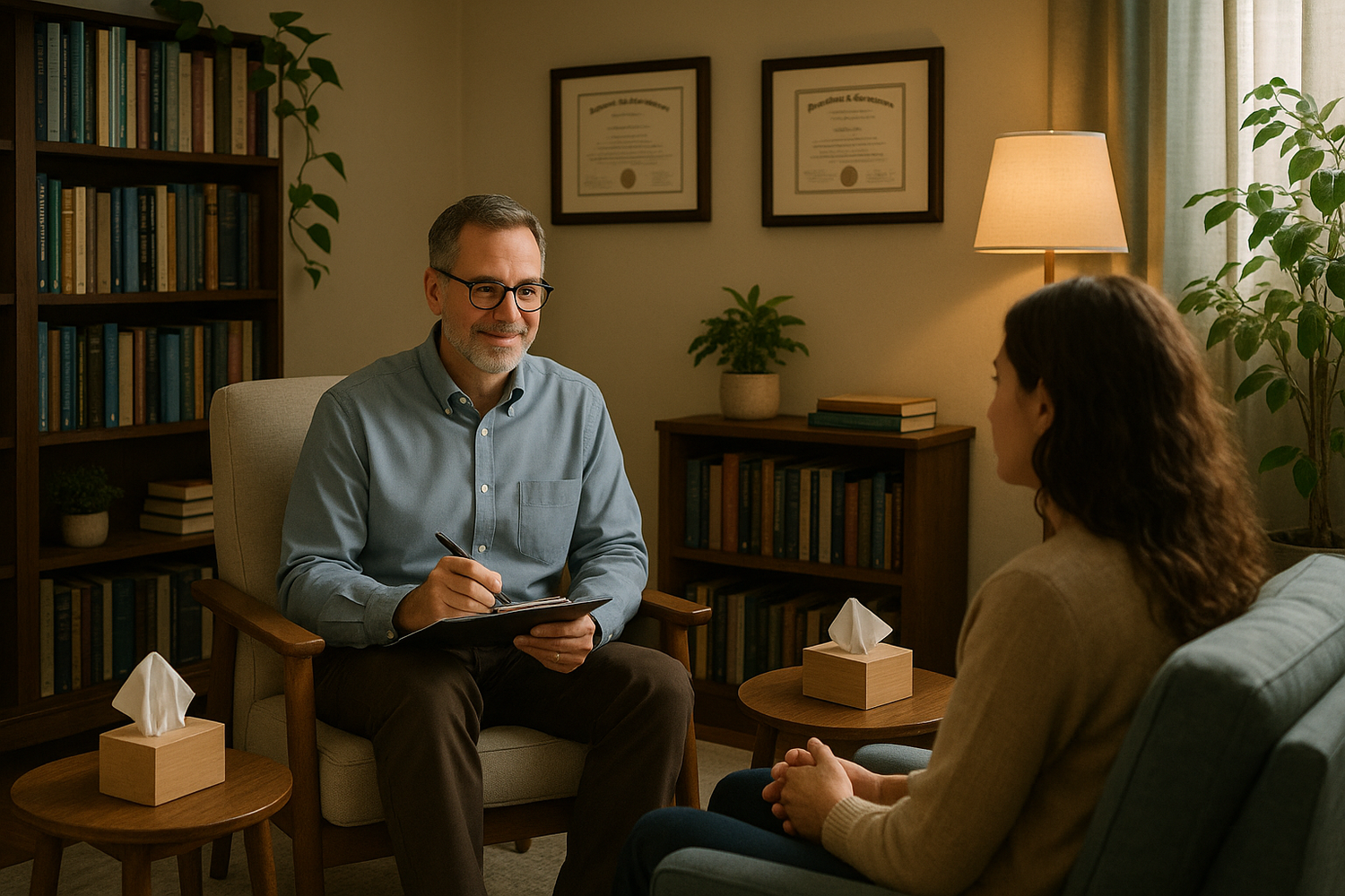 psychologist treating a patient
