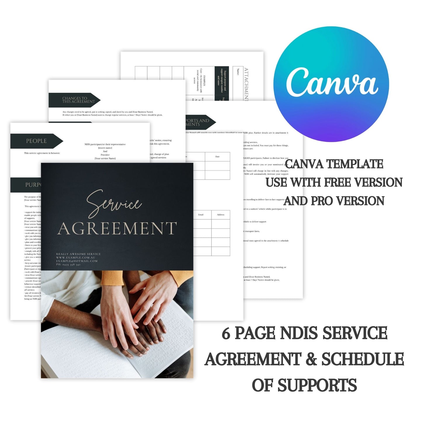 Service Agreement Canva Template BOLD Design