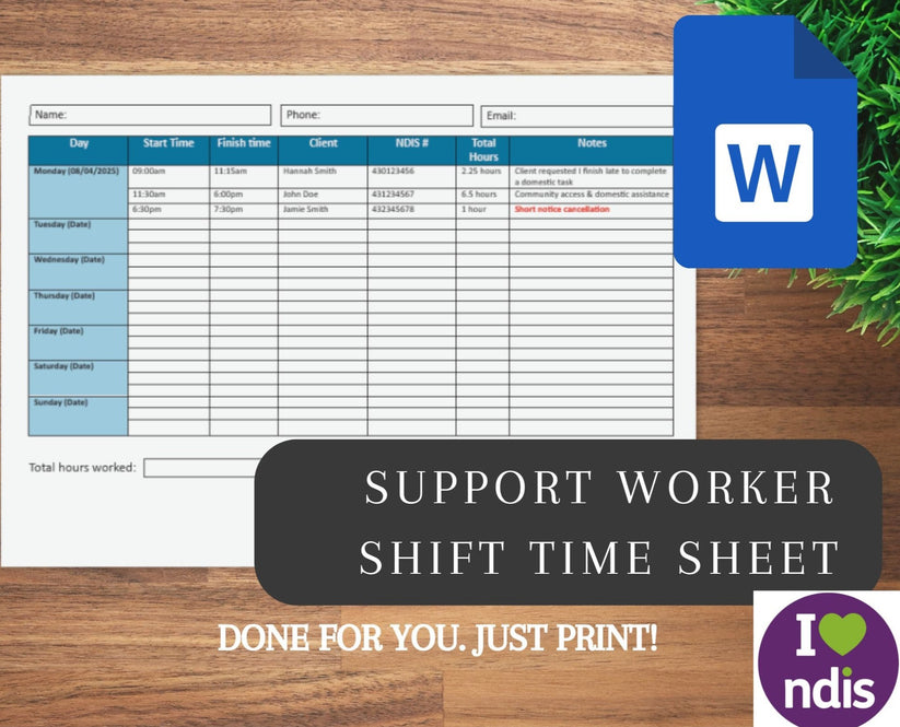 Shift Timesheet Template – Launchly