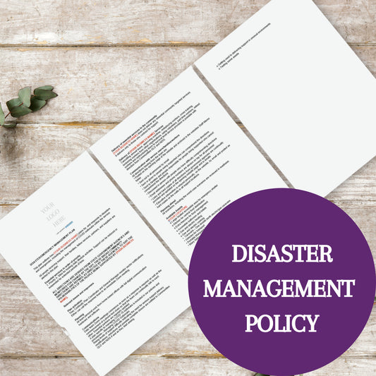 Disaster Management Plan Policy Template