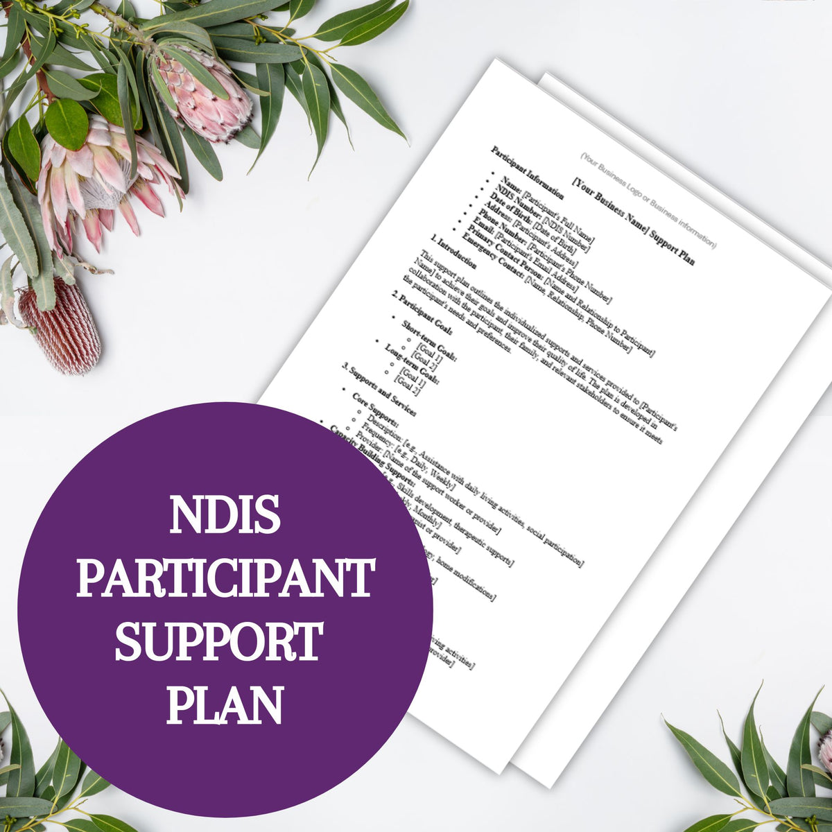 Participant Support Plan Template – Launchly